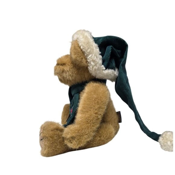 Boyds Bear B.J Bearricane Plush Bear with Green Candy Cane Scarf and Green Hat - Picture 4 of 15
